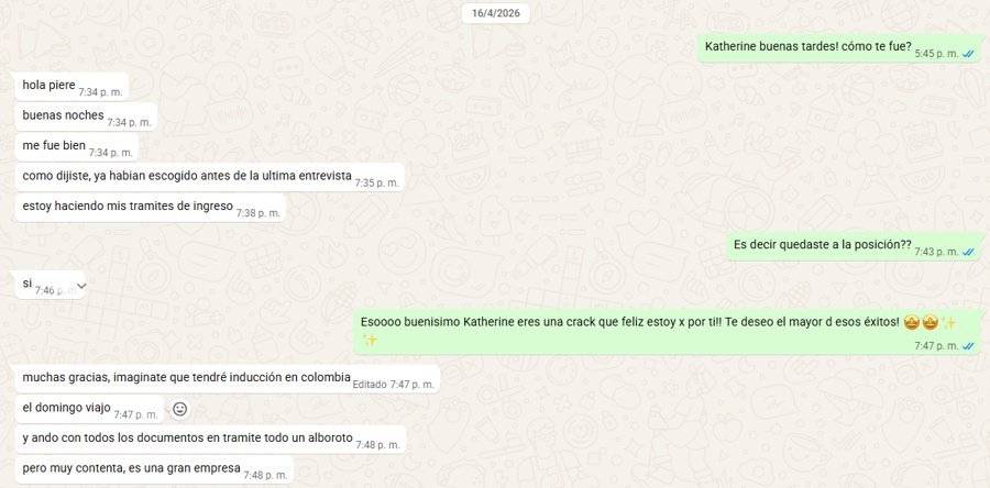 Conversación real de WhatsApp con Katherine A.