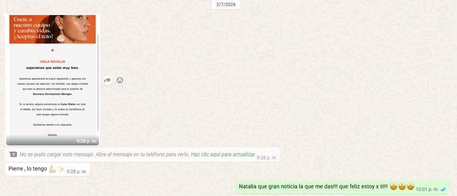 Conversación real de WhatsApp con Natalia G.