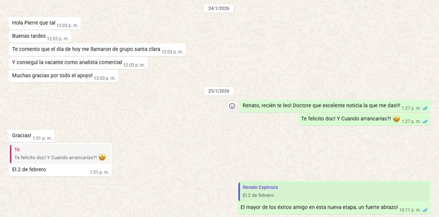 Conversación real de WhatsApp con Renato E.